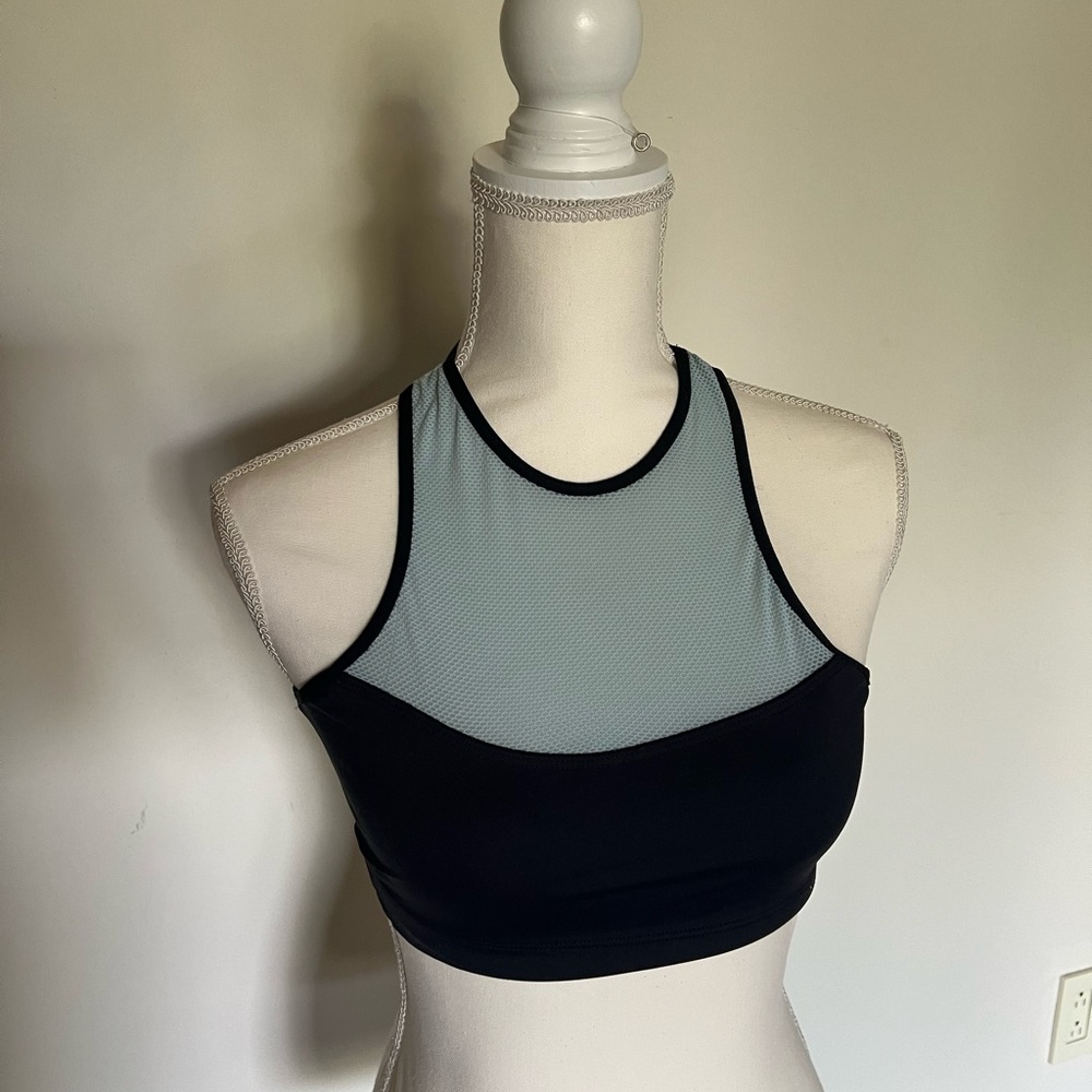 Nike Black and Gray Mesh Sports Bra